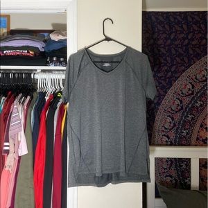 A grey Short sleeve exercise shirt